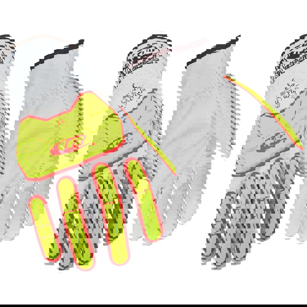 Cut & Puncture Resistant Gloves; Glove Type: Impact-Resistant; Cut-Resistant ; ANSI/ISEA Cut Resistance Level: A6 ; Primary Material: Leather ; Lining Material: HPPE ; ANSI/ISEA Abrasion Resistance Level: 3 ; Color: Red; Yellow; White